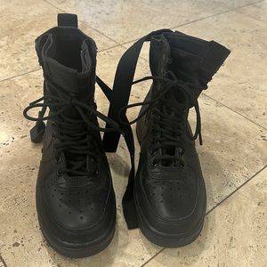 Nike Air Force Black Nylon high tops